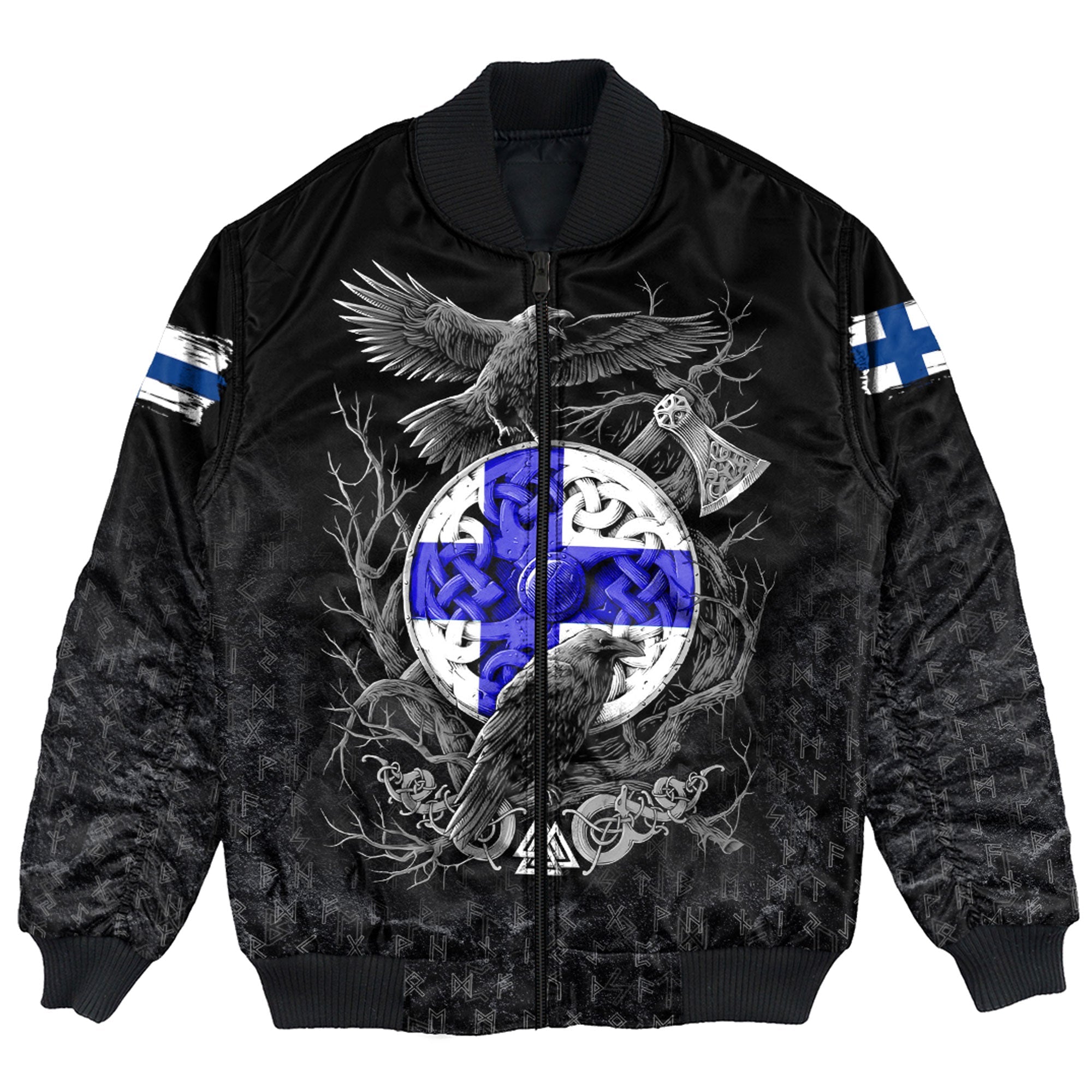 Viking Bomber Jacket Finland Raven Odin Viking Country Ver01