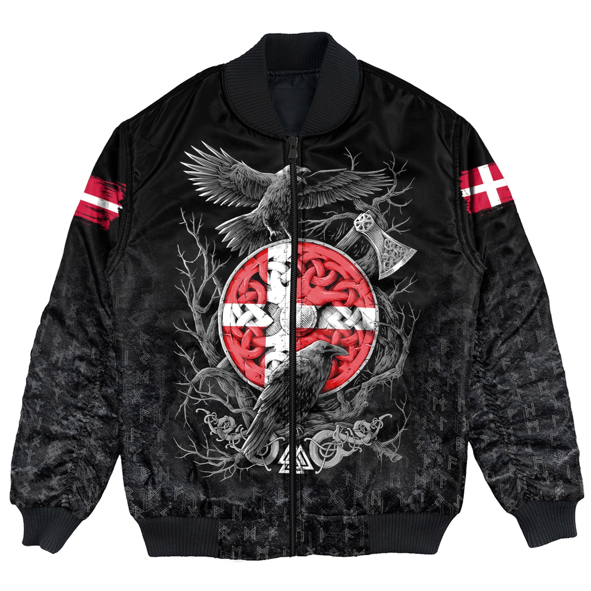 Viking Bomber Jacket Denmark Raven Odin Viking Country