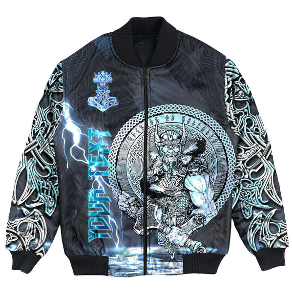 Custom Viking Bomber Jacket Viking Thor Norse God of Thunder