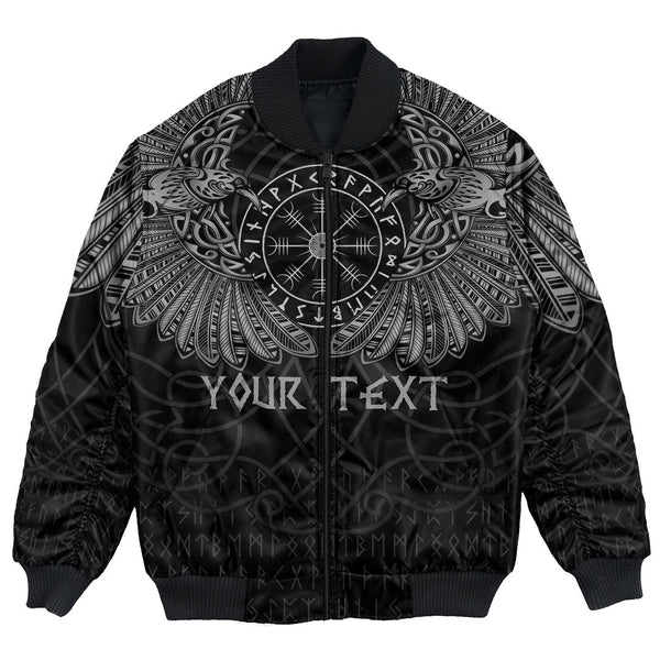 Custom Viking Bomber Jacket Viking Odin's Celtic Two Ravens