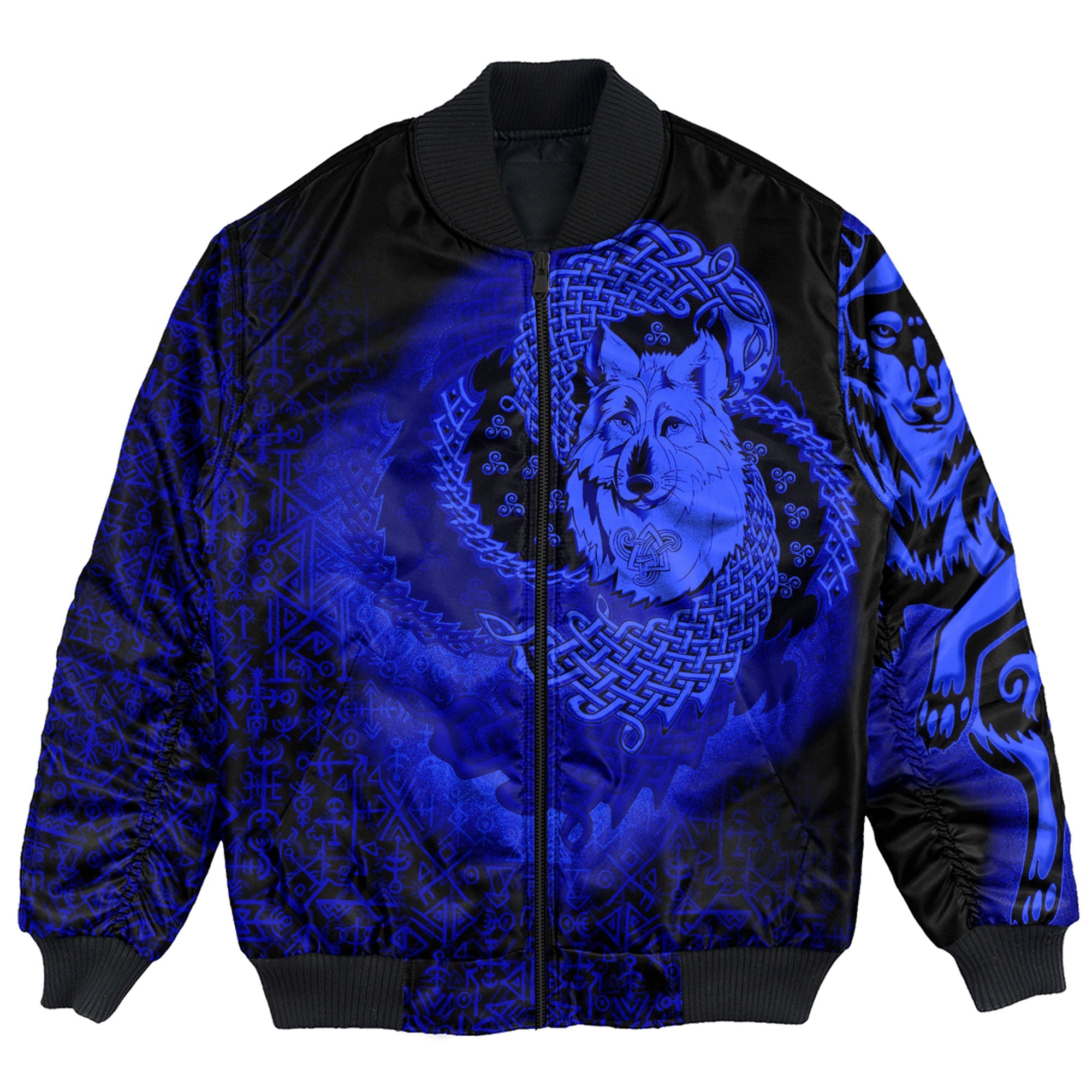 Viking Bomber Jacket Legendary Wolf Blue