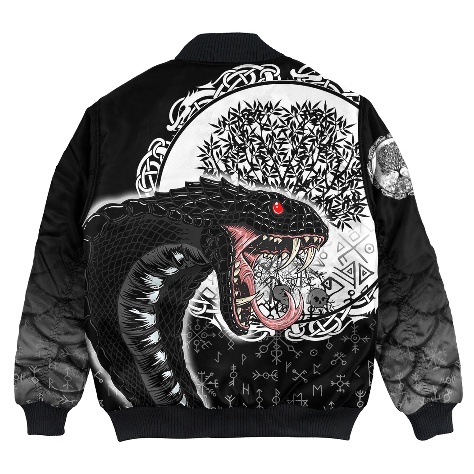 Viking Bomber Jacket Jormungandr and Yggdrasil Style Ver01