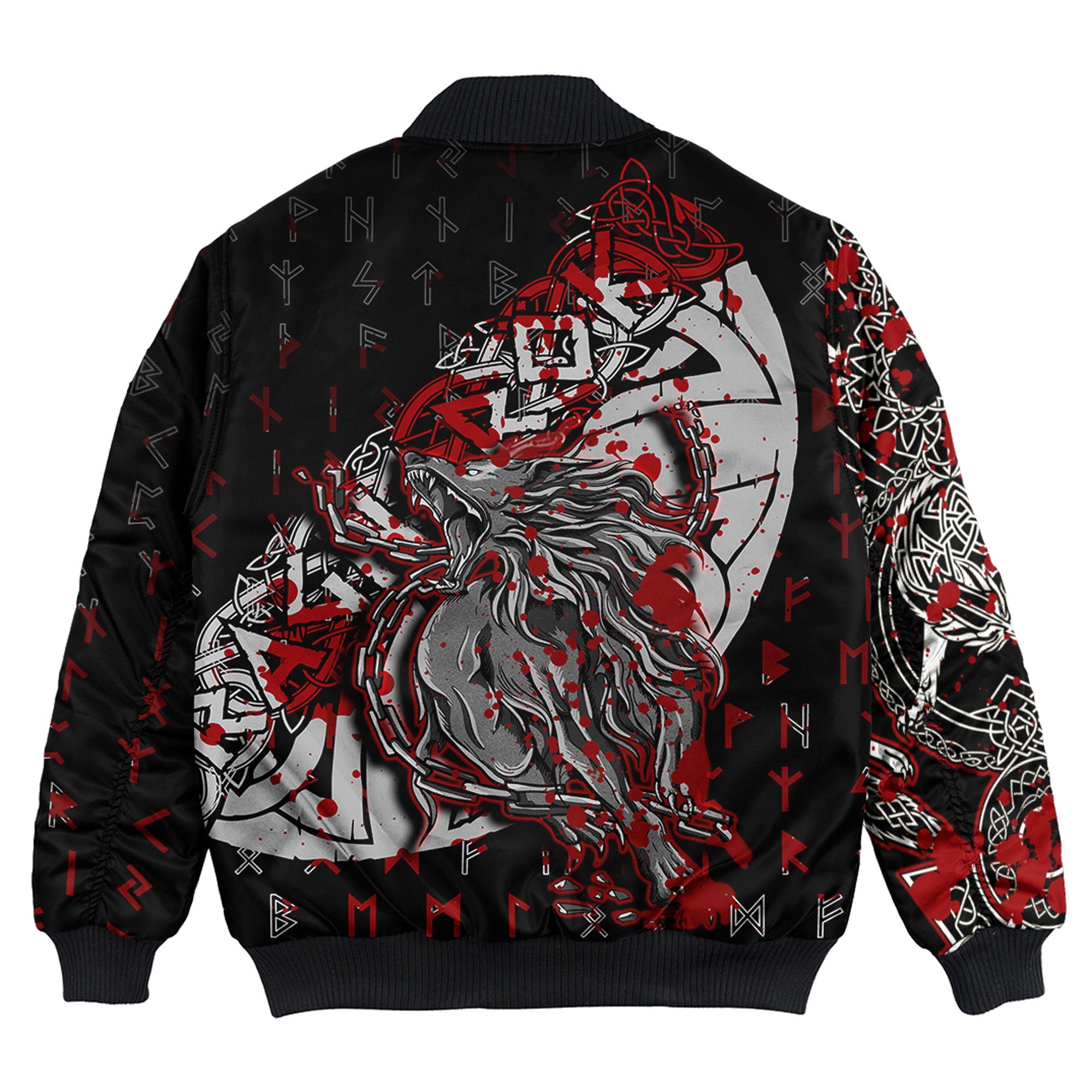 Viking Bomber Jacket Fenrir Blood