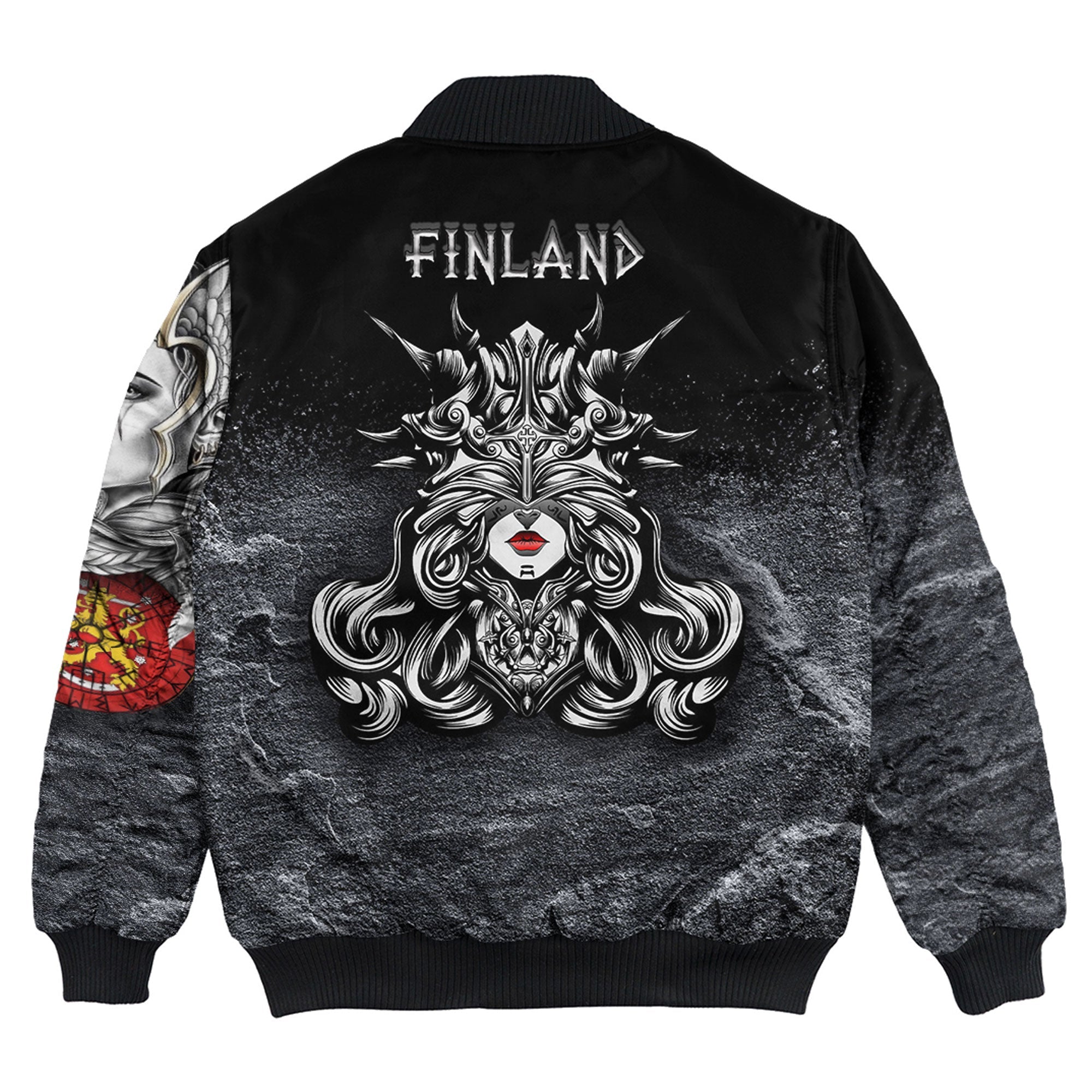 Viking Bomber Jacket Finland Raven Odin Viking Country Ver01