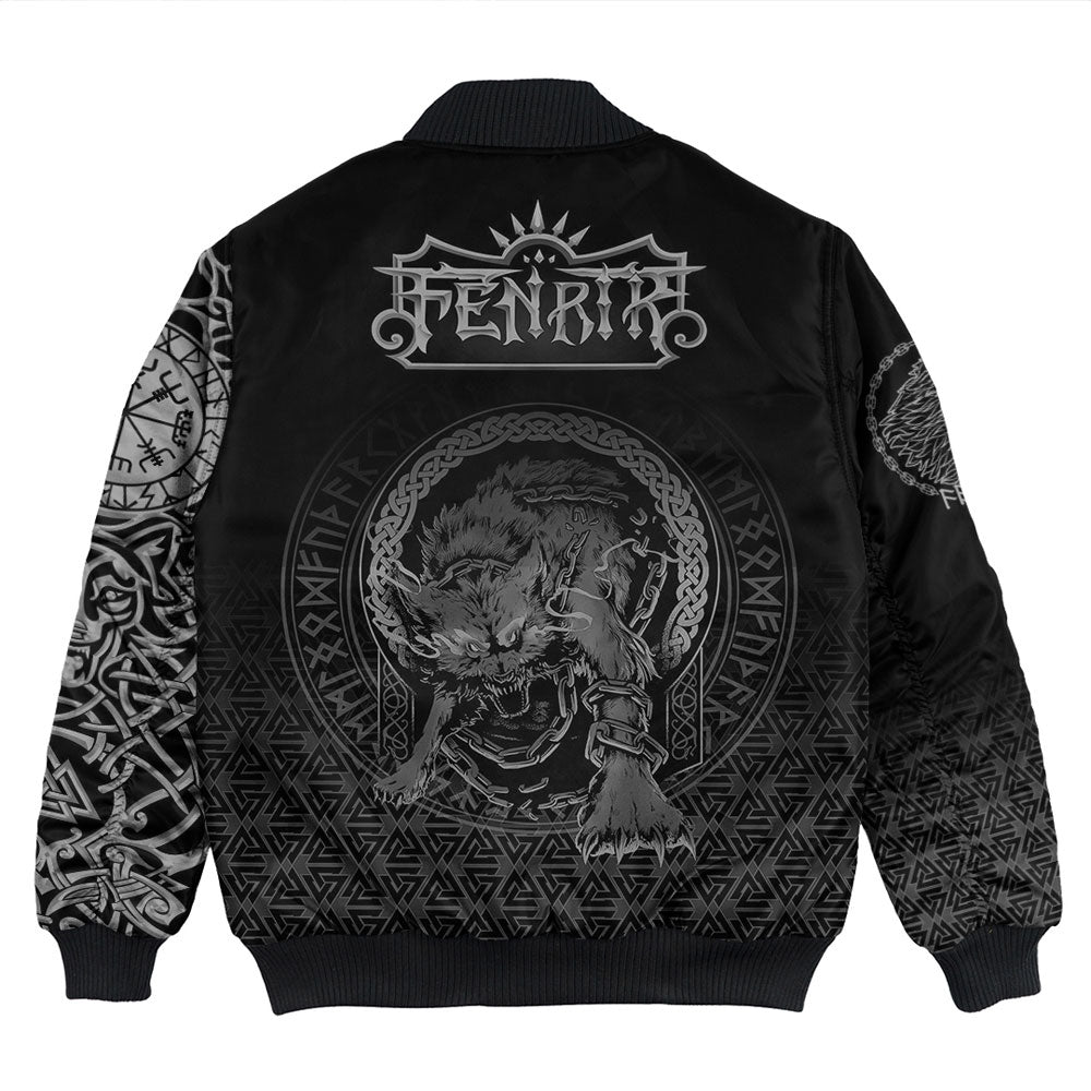 Viking Bomber Jacket Fenrir Norse 3D Tattoo