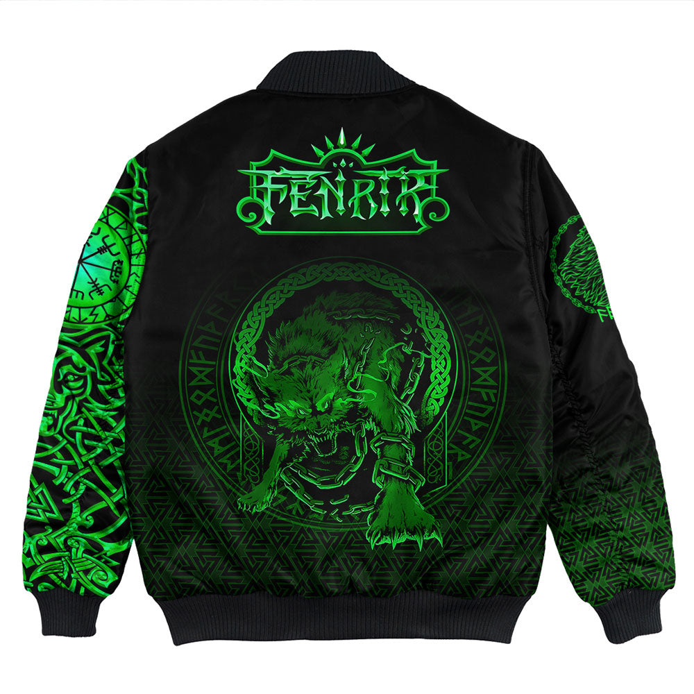 Viking Bomber Jacket Fenrir Norse 3D Green