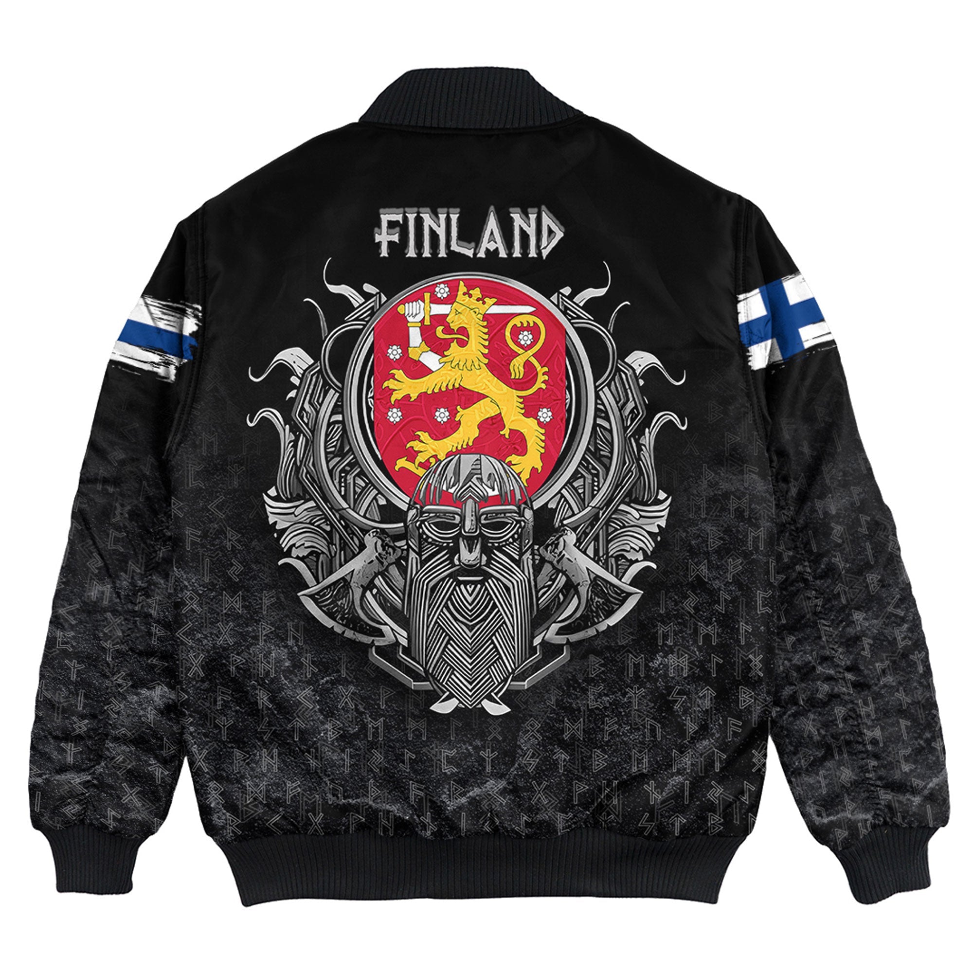 Viking Bomber Jacket Finland Raven Odin Viking Country Ver01