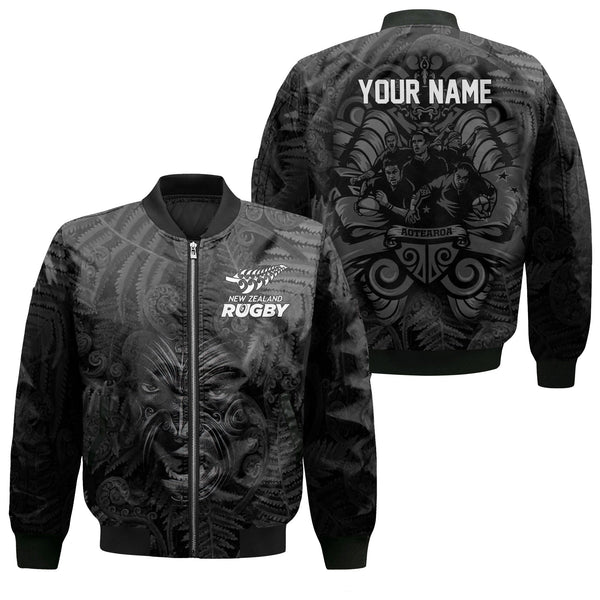 Custom New Zealand Rugby Bomber Jackets Silver Fern & Maori Warrior Style