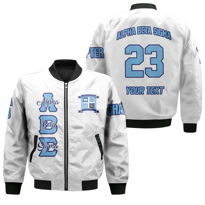 Personalized Alpha Beta Sigma Bomber Jackets Original White Style