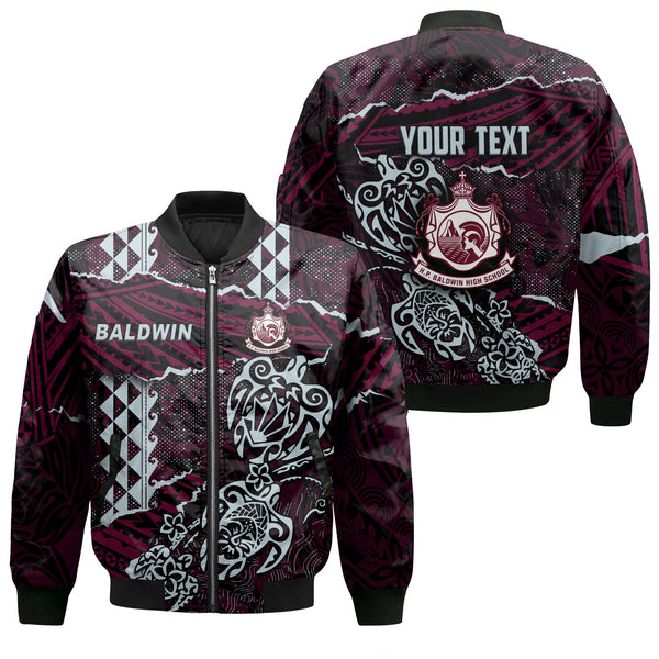 Hawaii Baldwin High School Custom Bomber Jackets Polynesian Turtle Style