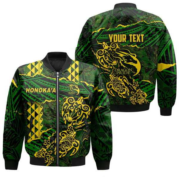 Hawaii Honoka High & Intermediate School Custom Bomber Jackets Polynesian Turtle Style