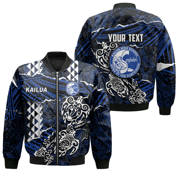 Hawaii Kailua High School Custom Bomber Jackets Polynesian Turtle Style