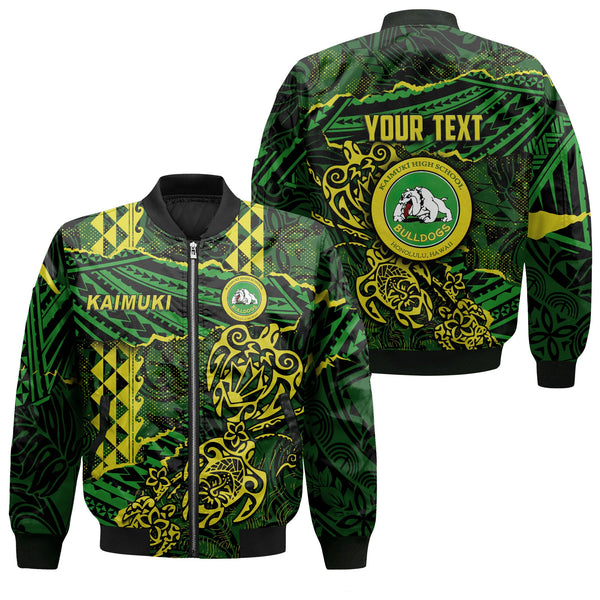Hawaii Kaimuki High School Custom Bomber Jackets Polynesian Turtle Style