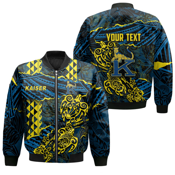 Hawaii Kaiser High School Custom Bomber Jackets Polynesian Turtle Style