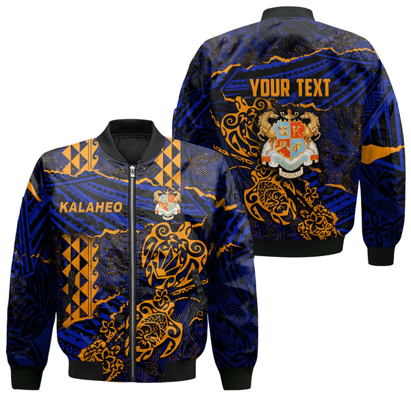 Hawaii Kalaheo High School Custom Bomber Jackets Polynesian Turtle Style