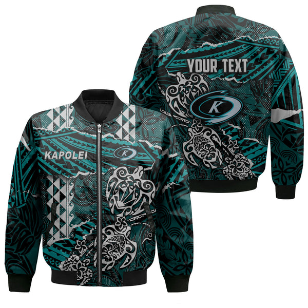 Hawaii Kapolei High School Custom Bomber Jackets Polynesian Turtle Style