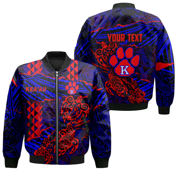 Hawaii Keaau High School Custom Bomber Jackets Polynesian Turtle Style