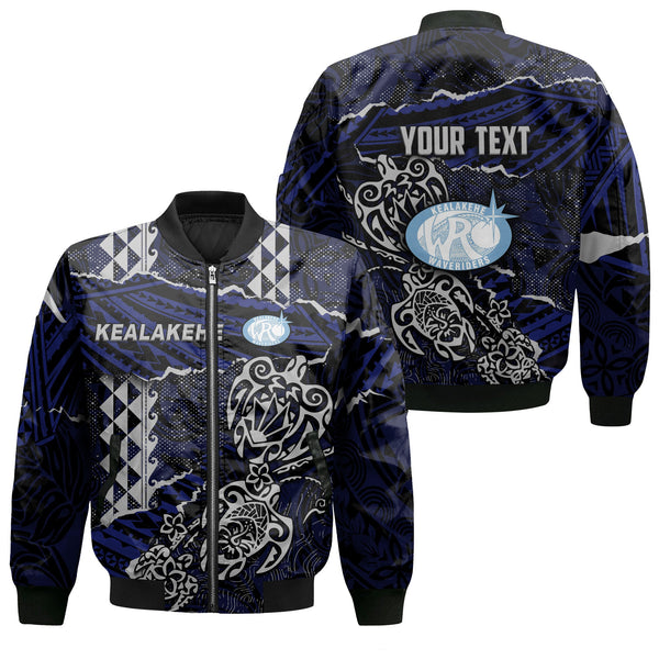 Hawaii Kealakehe High School Custom Bomber Jackets Polynesian Turtle Style