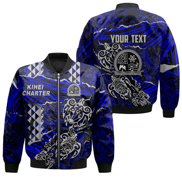 Hawaii Kihei Charter School Custom Bomber Jackets Polynesian Turtle Style