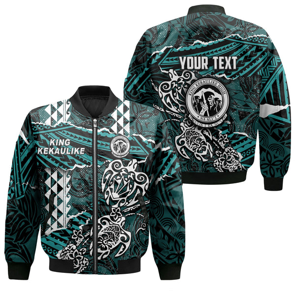 Hawaii King Kekaulike High School Custom Bomber Jackets Polynesian Turtle Style