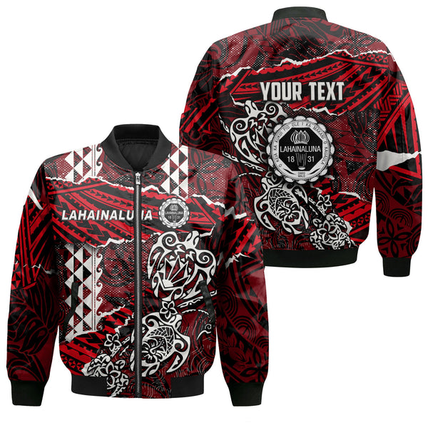 Hawaii Lahainaluna High School Custom Bomber Jackets Polynesian Turtle Style