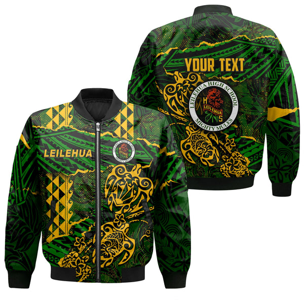 Hawaii Leilehua High School Custom Bomber Jackets Polynesian Turtle Style