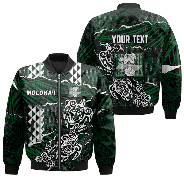 Hawaii Molokai High School Custom Bomber Jackets Polynesian Turtle Style