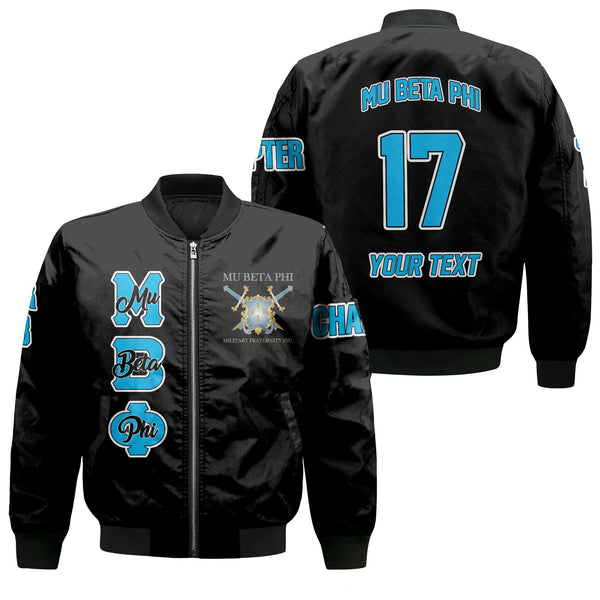 Fraternity Bomber Jacket - Personalized Mu Beta Phi Bomber Jackets Original Dark Style