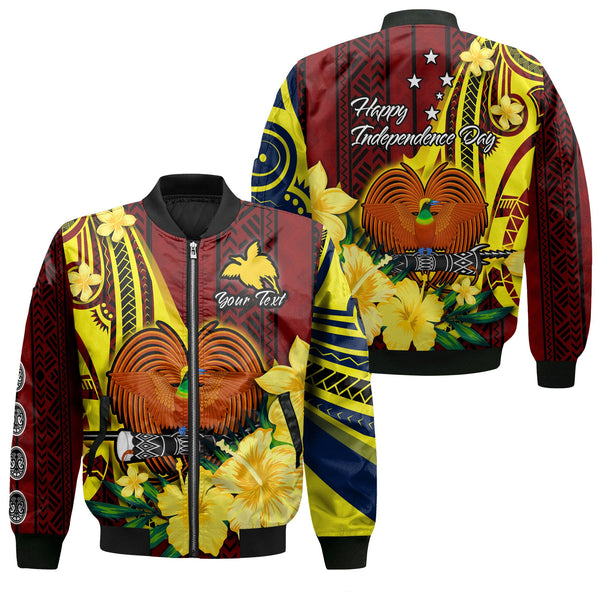 Custom Papua New Guinea Bomber Jackets Polynesian PNG Bird Independence Day - LH1