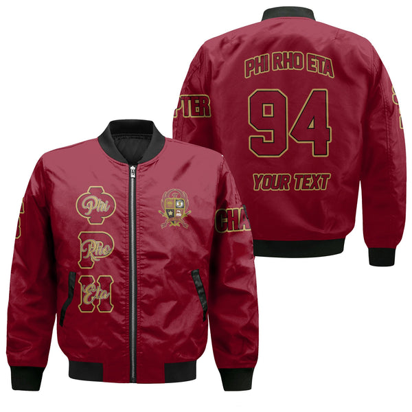 Fraternity Bomber Jacket - Personalized Phi Rho Eta Bomber Jackets Original Maroon Style