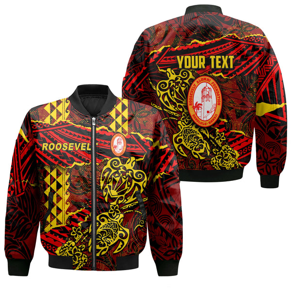 Hawaii Roosevelt High School Custom Bomber Jackets Polynesian Turtle Style