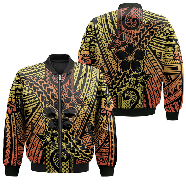 Hawaiian Reggae Bomber Jackets Polynesian Hibiscus Style