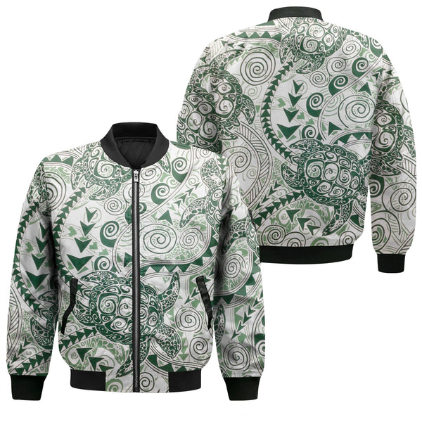 Hawaii Polynesian Turtle Bomber Jackets Green Style