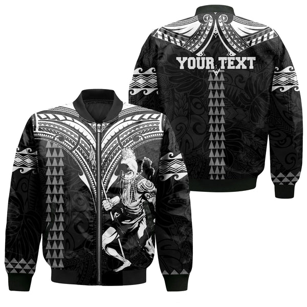 Custom Hawaii Ikaika Warrior Bomber Jackets Polynesian Tattoo Style