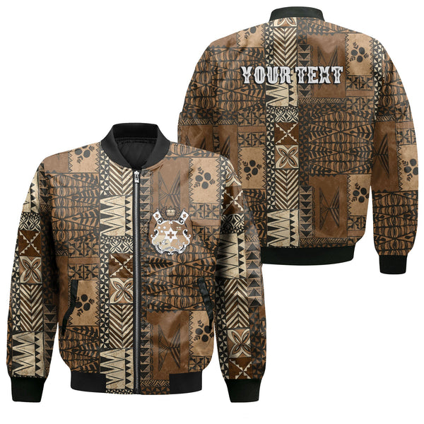 Custom Tonga Bomber Jackets Ngatu Tapa Style