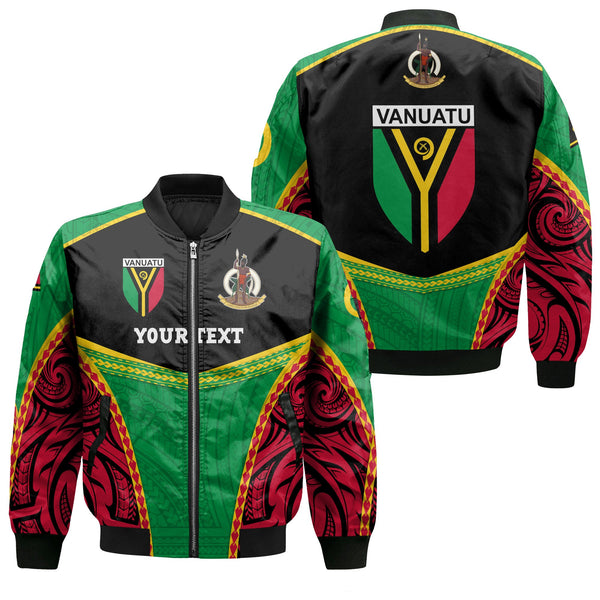 Custom Vanuatu Flag & Coat Of Arms Bomber Jackets Black Style