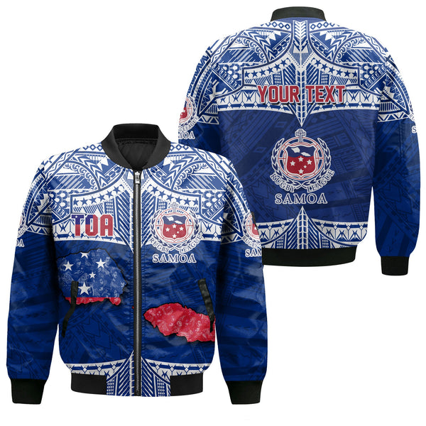 Custom Samoa TOA Rugby Bomber Jackets Map Style