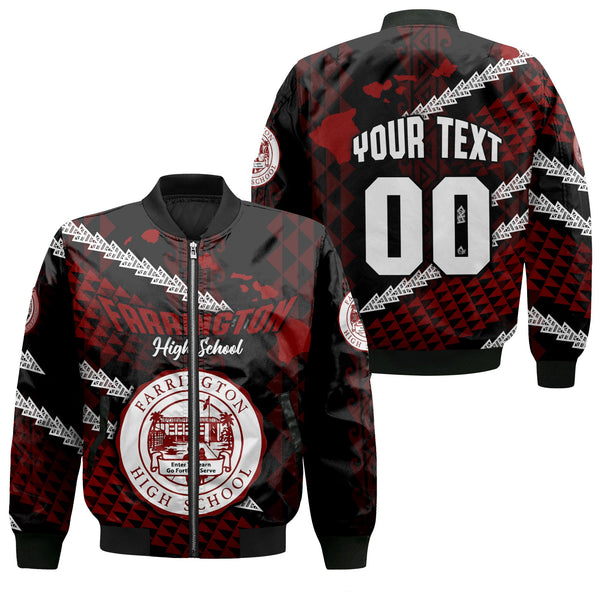 Hawaii Farrington High School Custom Bomber Jackets Map Style