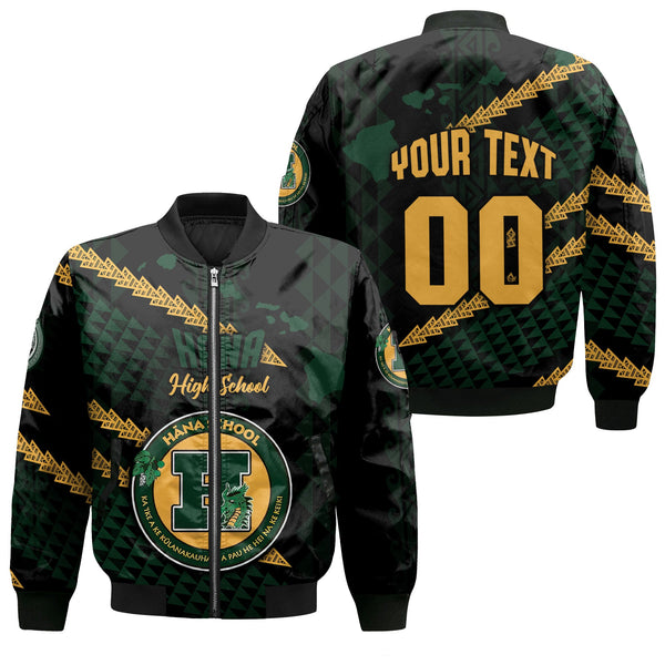 Hawaii Hana High & Elementary School Custom Bomber Jackets Map Style