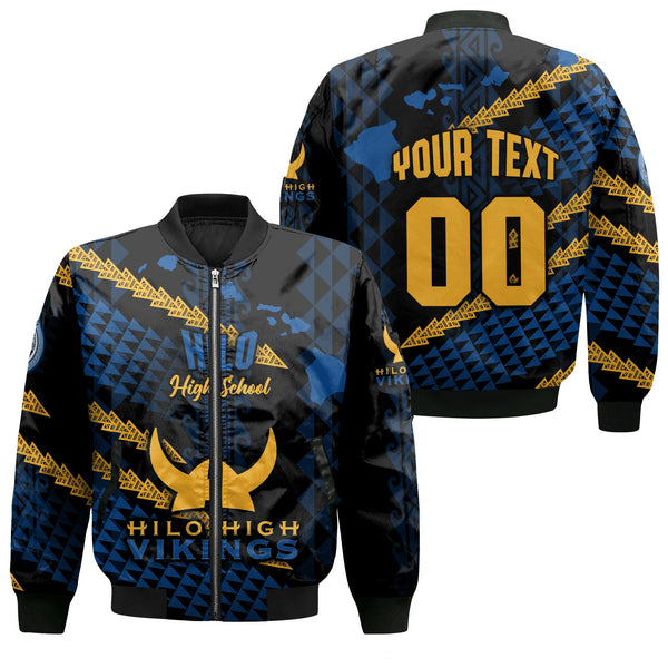 Hawaii Hilo High School Custom Bomber Jackets Map Style