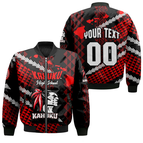 Hawaii Kahuku High & Intermediate School Custom Bomber Jackets Map Style