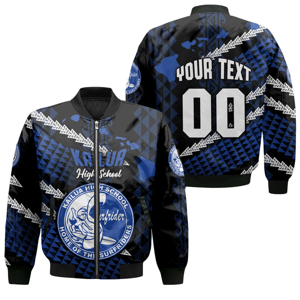 Hawaii Kailua High School Custom Bomber Jackets Map Style