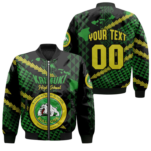 Hawaii Kaimuki High School Custom Bomber Jackets Map Style