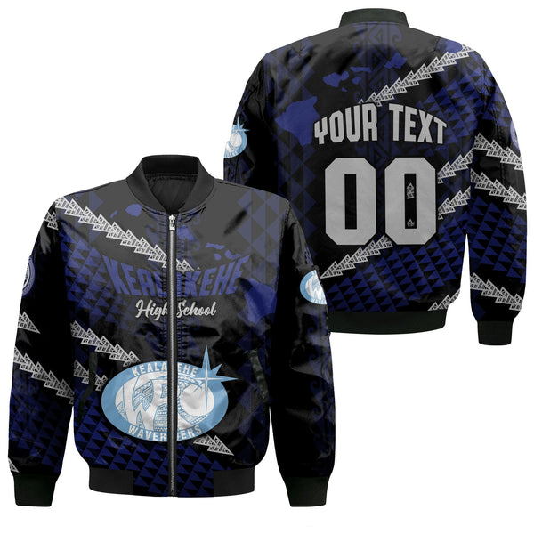 Hawaii Kealakehe High School Custom Bomber Jackets Map Style