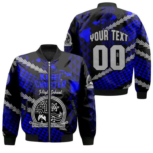 Hawaii Kihei Charter School Custom Bomber Jackets Map Style