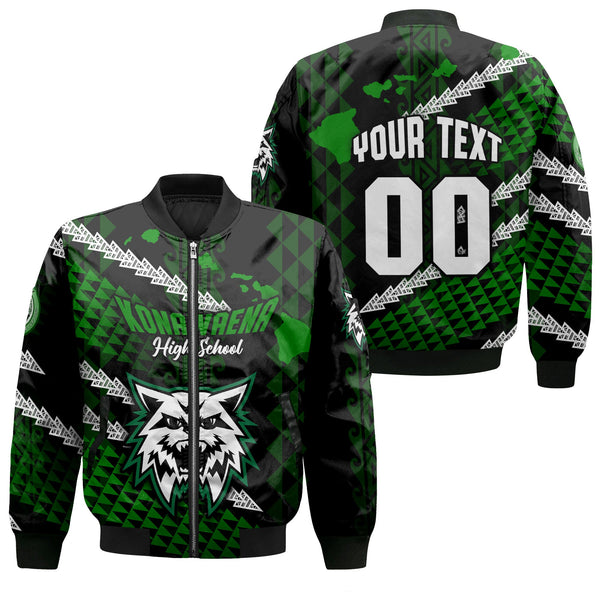 Hawaii Konawaena High School Custom Bomber Jackets Map Style