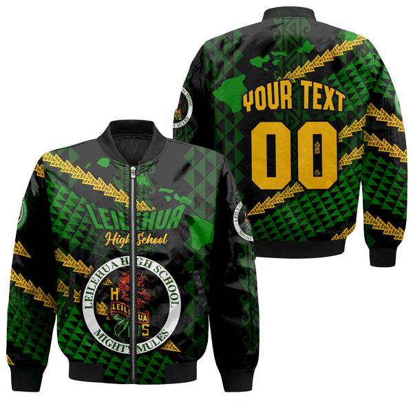 Hawaii Leilehua High School Custom Bomber Jackets Map Style