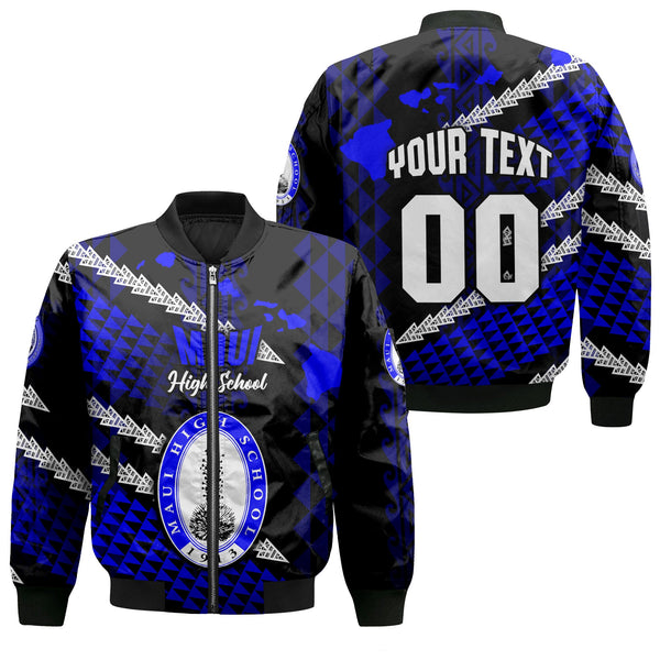 Hawaii Maui High School Custom Bomber Jackets Map Style