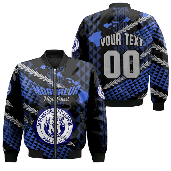 Hawaii Moanalua High School Custom Bomber Jackets Map Style