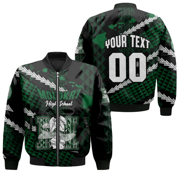 Hawaii Molokai High School Custom Bomber Jackets Map Style